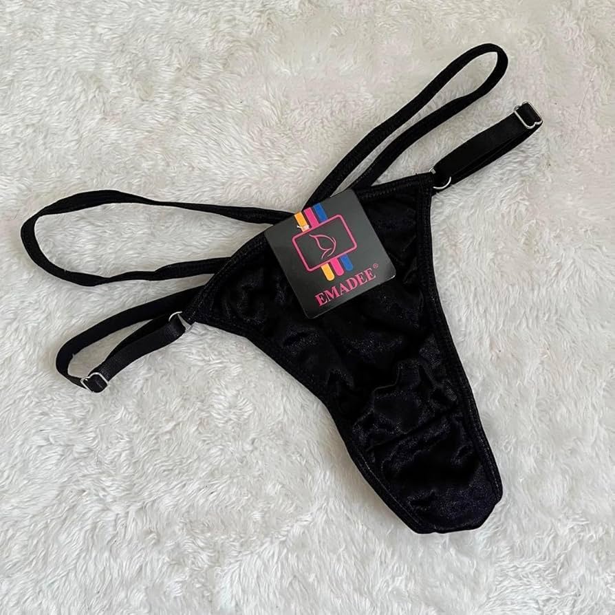 Amazon | げ！黒 Tバック ショーツ サテン 二重紐 セクシー
